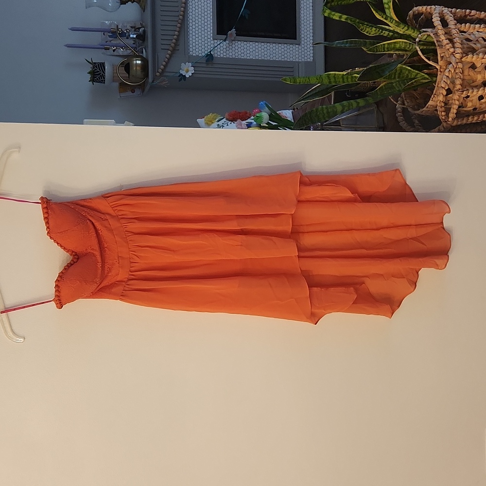 Forever 21 Orange High-Low Dress XS